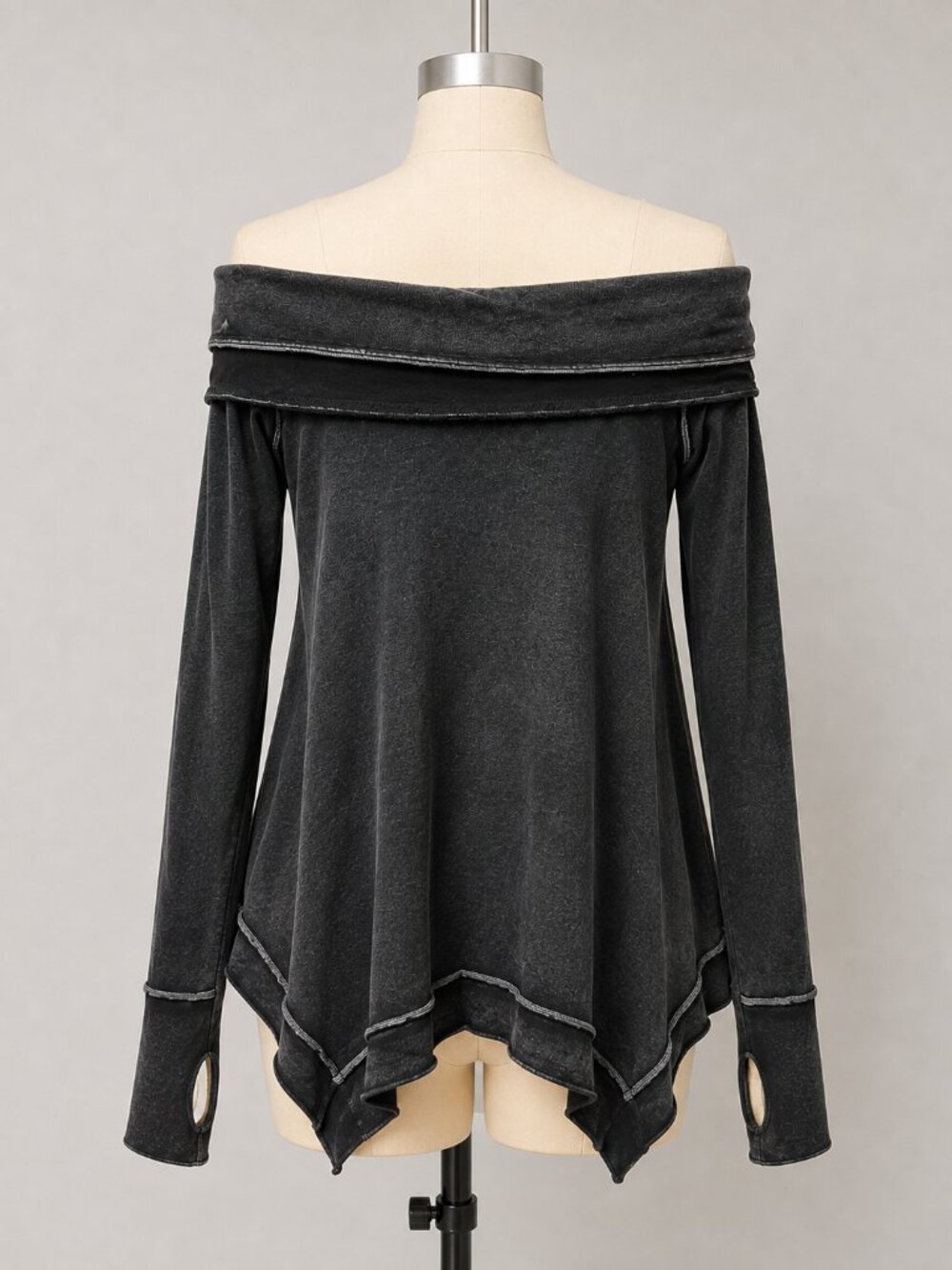 Free People Mineral Wash Off-Shoulder Handkerchief Top - Picture 3 of 5